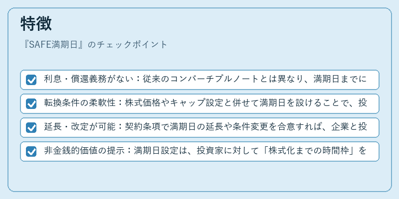 特徴（SAFE満期日）の図解