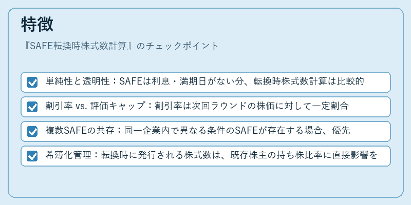 特徴（SAFE転換時株式数計算）の図解