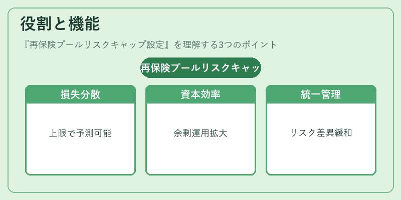 役割と機能(再保険プールリスクキャップ設定)の図解