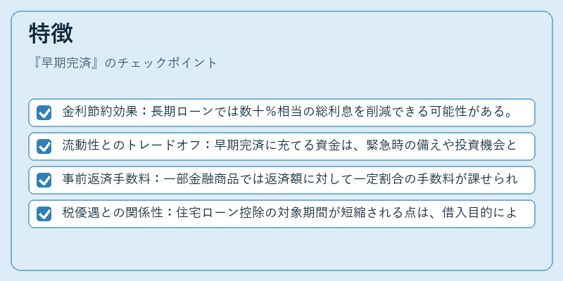 特徴（早期完済）の図解