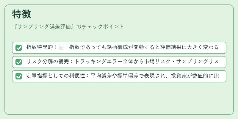 特徴(サンプリング誤差評価)の図解