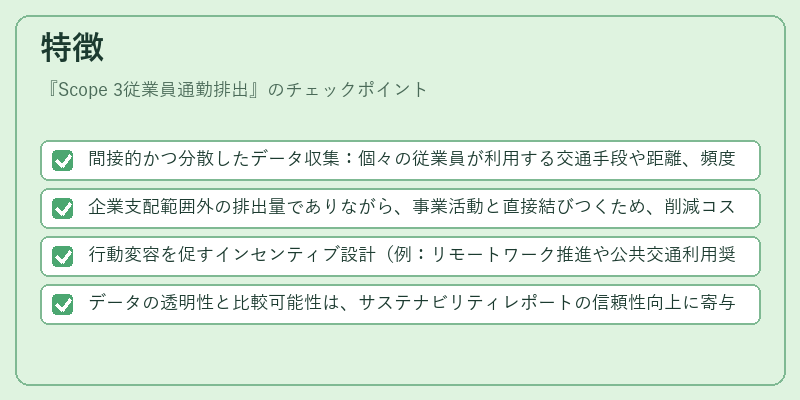 特徴(Scope 3従業員通勤排出)の図解