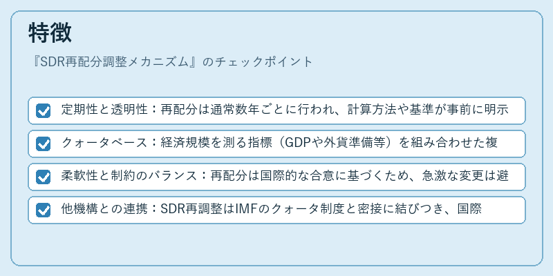 特徴（SDR再配分調整メカニズム）の図解