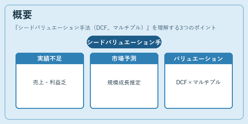 概要(シードバリュエーション手法(DCF、マルチプル))の図解