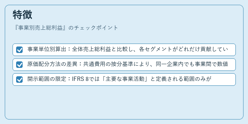 特徴(事業別売上総利益)の図解
