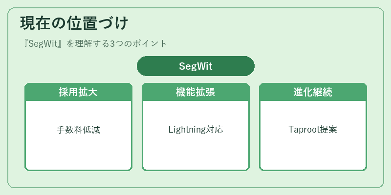 現在の位置づけ（SegWit）の図解