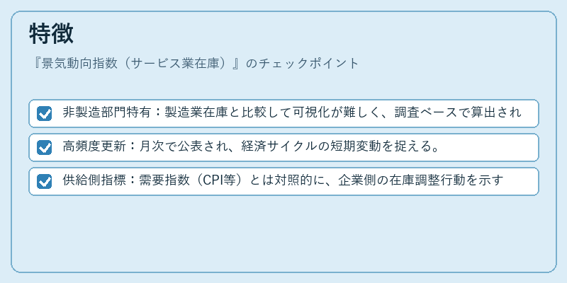 特徴（景気動向指数（サービス業在庫））の図解