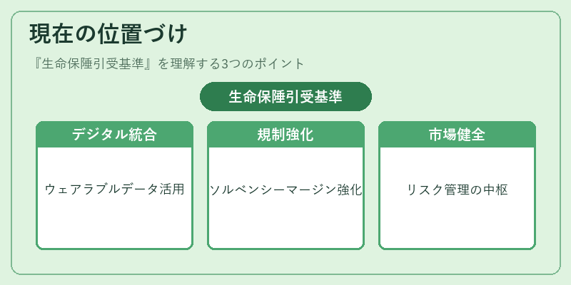 現在の位置づけ（生命保陲引受基準）の図解