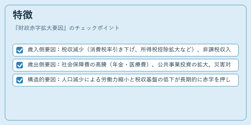 特徴(財政赤字拡大要因)の図解