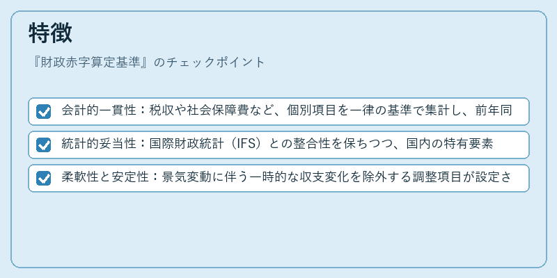 特徴（財政赤字算定基準）の図解