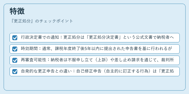 特徴(更正処分)の図解