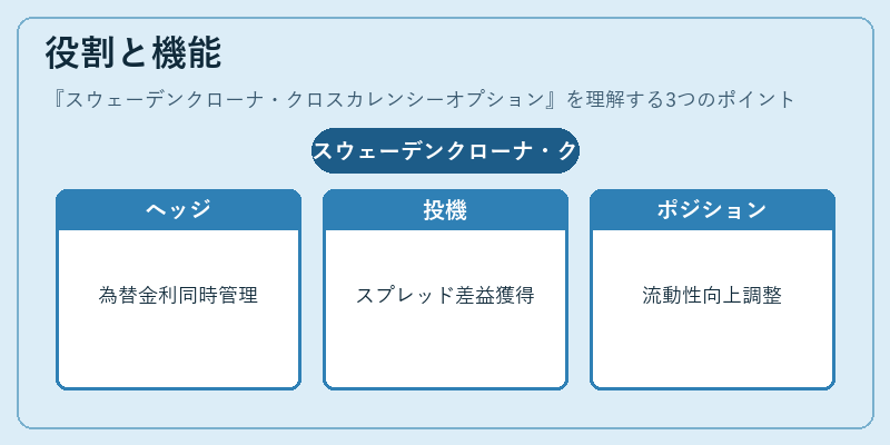 役割と機能（スウェーデンクローナ・クロスカレンシーオプション）の図解