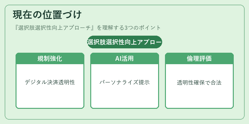 現在の位置づけ（選択肢選択性向上アプローチ）の図解