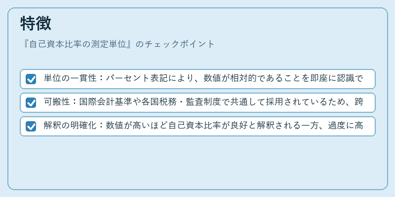 特徴（自己資本比率の測定単位）の図解