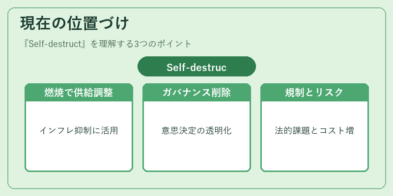 現在の位置づけ（Self-destruct）の図解