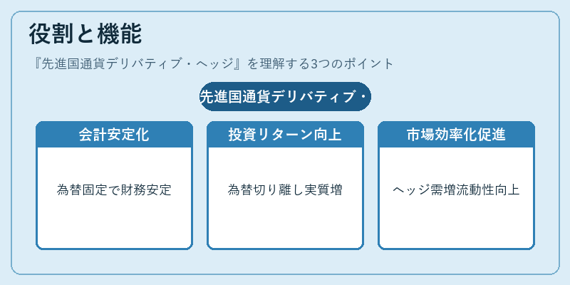 役割と機能（先進国通貨デリバティブ・ヘッジ）の図解