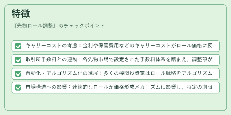 特徴（先物ロール調整）の図解