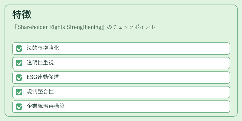 特徴（Shareholder Rights Strengthening）の図解