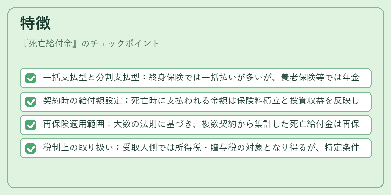 特徴（死亡給付金）の図解