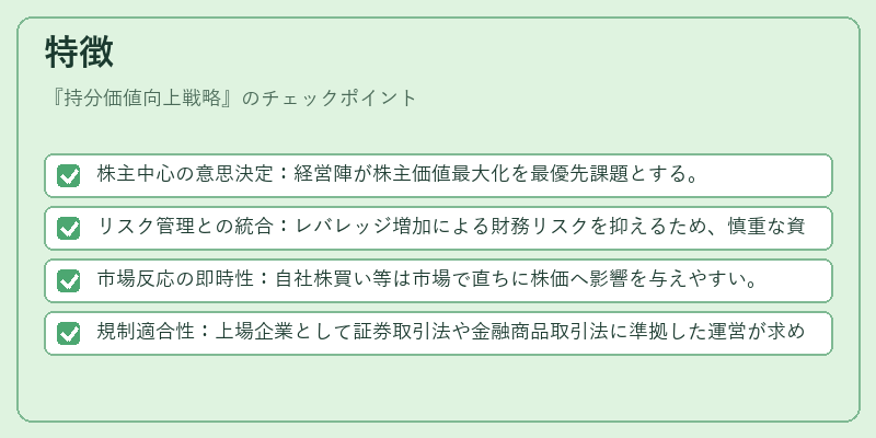 特徴（持分価値向上戦略）の図解