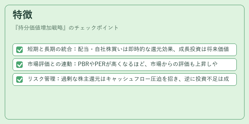 特徴(持分価値増加戦略)の図解