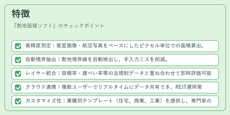 特徴（敷地面積ソフト）の図解