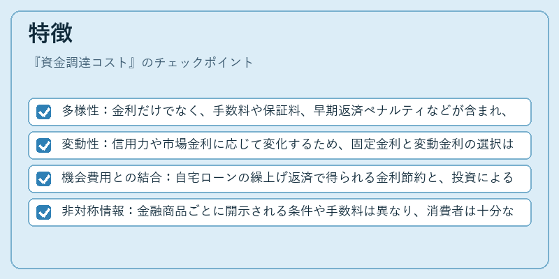 特徴(資金調達コスト)の図解