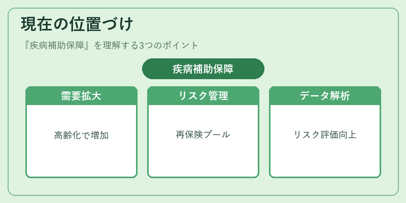 現在の位置づけ(疾病補助保障)の図解