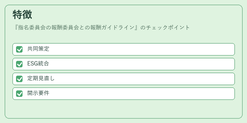 特徴(指名委員会の報酬委員会との報酬ガイドライン)の図解