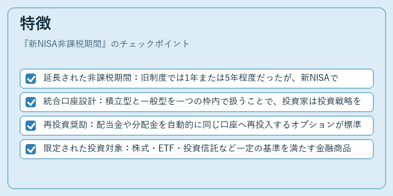 特徴（新NISA非課税期間）の図解