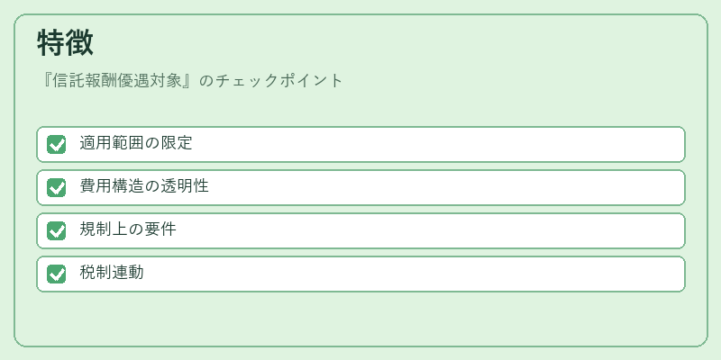 特徴(信託報酬優遇対象)の図解