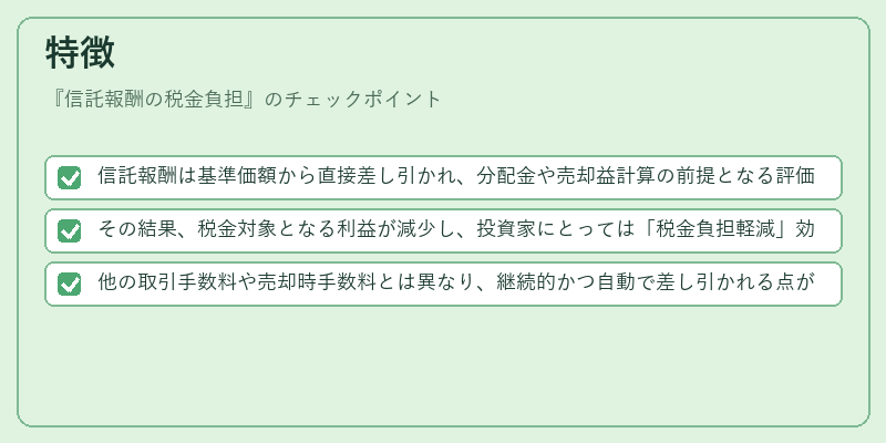 特徴（信託報酬の税金負担）の図解
