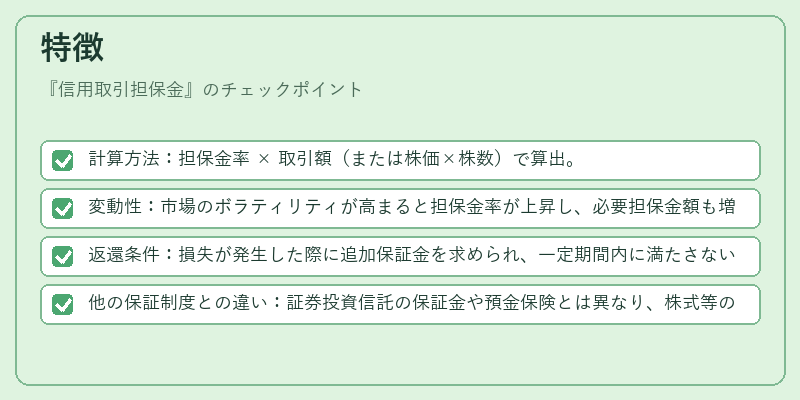 特徴（信用取引担保金）の図解