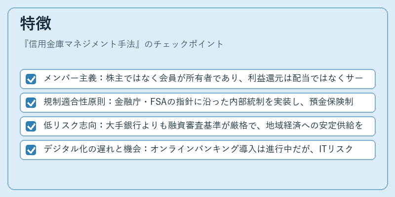 特徴（信用金庫マネジメント手法）の図解