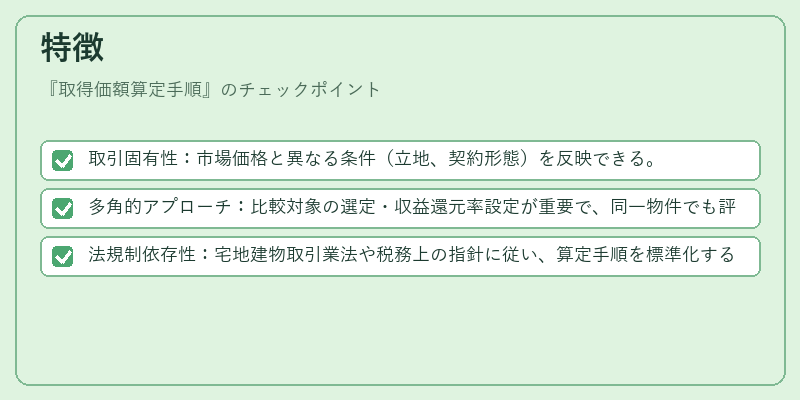 特徴（取得価額算定手順）の図解
