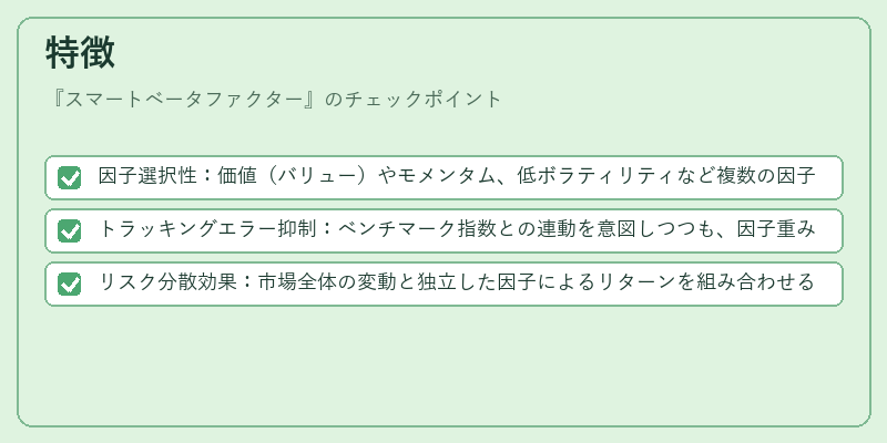 特徴(スマートベータファクター)の図解