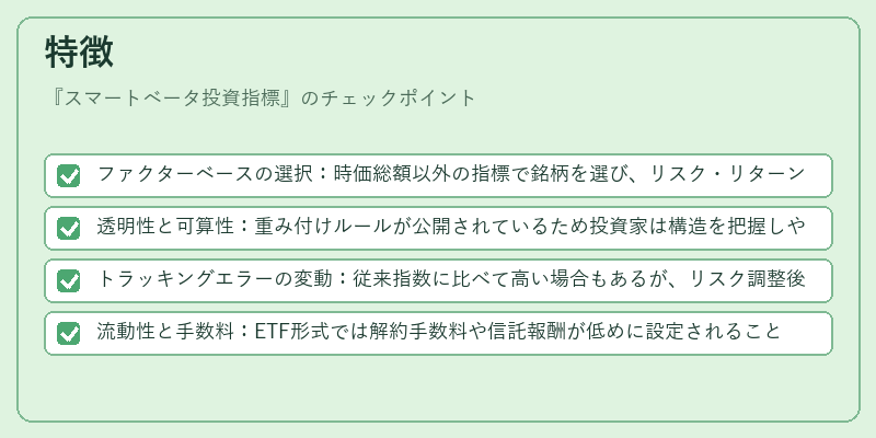 特徴（スマートベータ投資指標）の図解