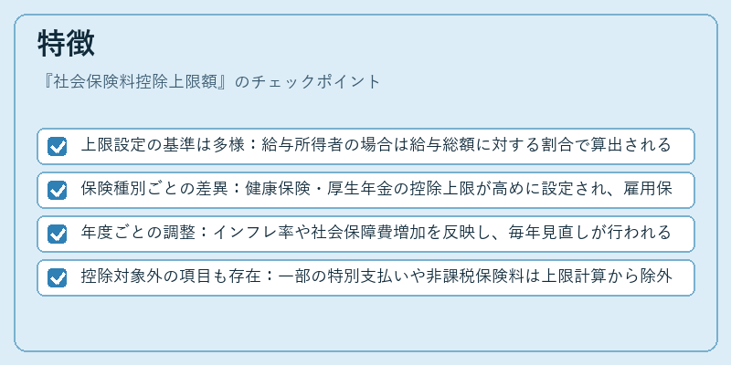 特徴（社会保険料控除上限額）の図解