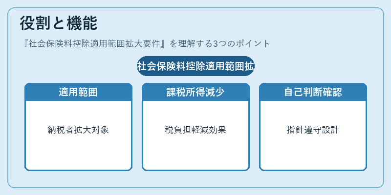 役割と機能（社会保険料控除適用範囲拡大要件）の図解