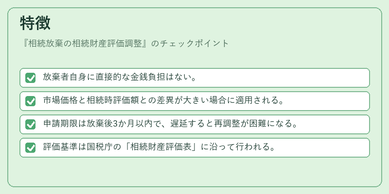 特徴（相続放棄の相続財産評価調整）の図解
