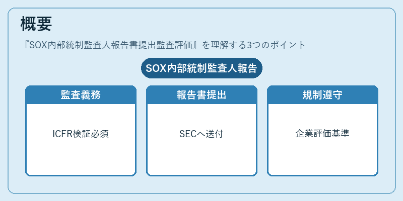 概要（SOX内部統制監査人報告書提出監査評価）の図解