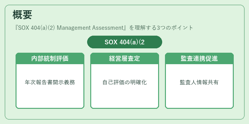 概要（SOX 404(a)(2) Management Assessment）の図解