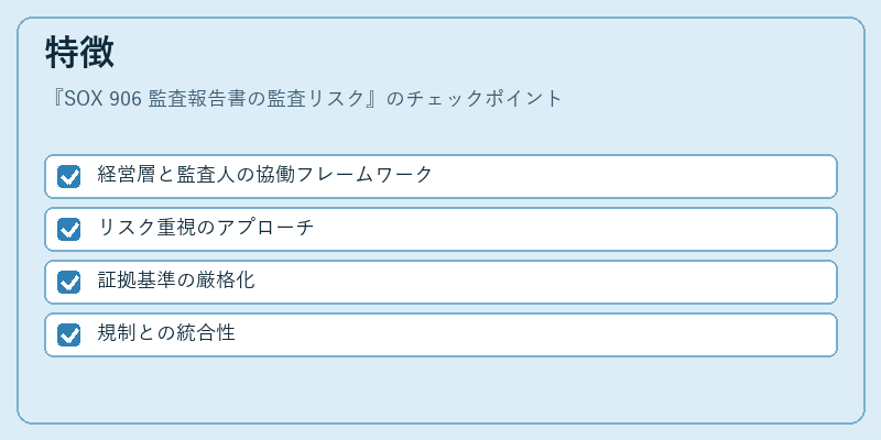 特徴(SOX 906 監査報告書の監査リスク)の図解