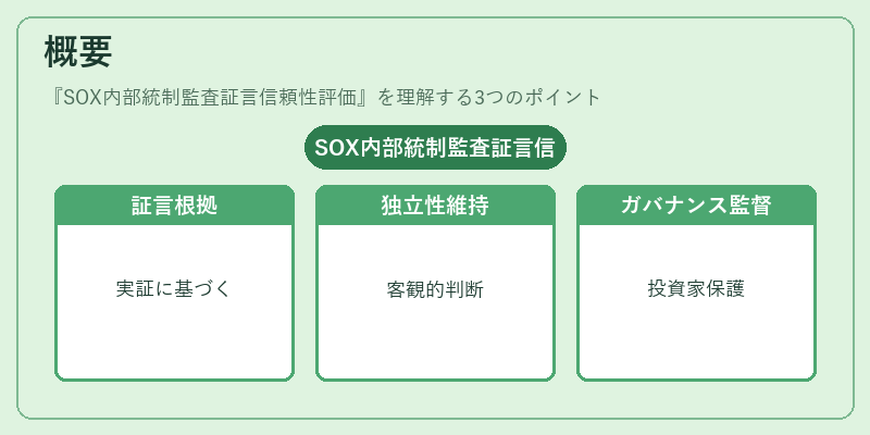 概要(SOX内部統制監査証言信頼性評価)の図解