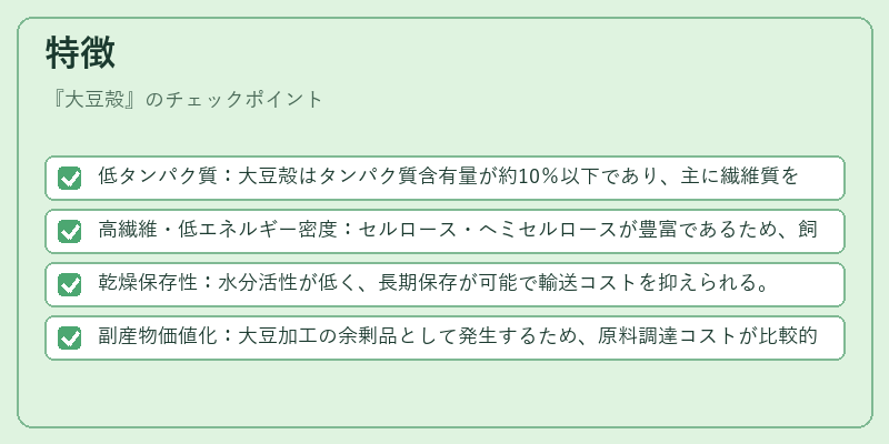 特徴（大豆殻）の図解
