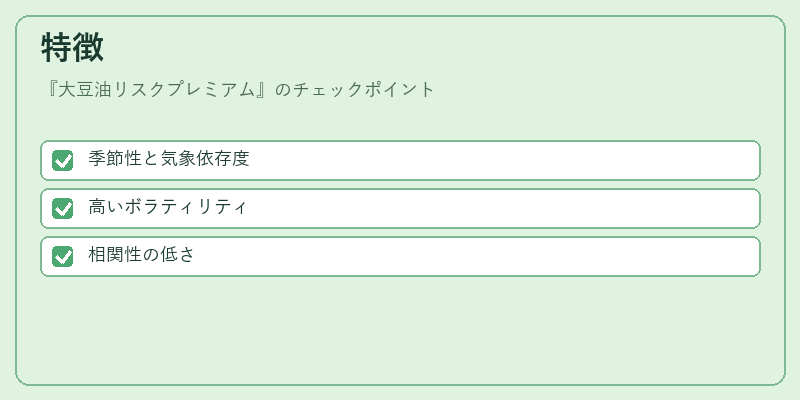 特徴（大豆油リスクプレミアム）の図解