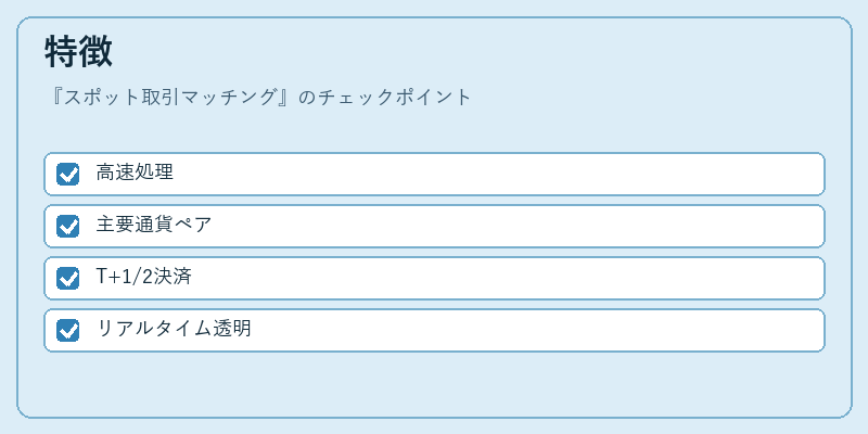 特徴（スポット取引マッチング）の図解
