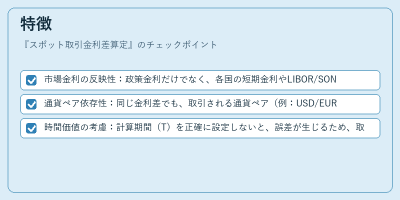 特徴（スポット取引金利差算定）の図解