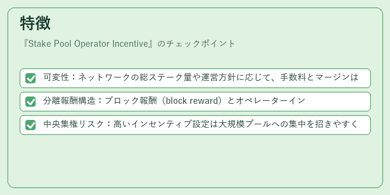 特徴(Stake Pool Operator Incentive)の図解