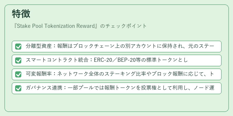 特徴（Stake Pool Tokenization Reward）の図解